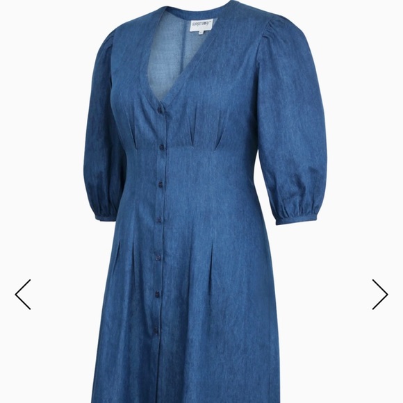 Corset Story Dresses & Skirts - Shirtwaist style button down blue cotton midi dress size large